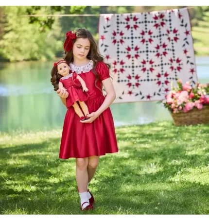 American Girl® x Janie and Jack Holly-Red Party Dress