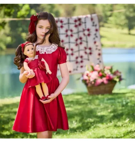 American Girl® x Janie And Jack Holly-Red Party Dress For Dolls