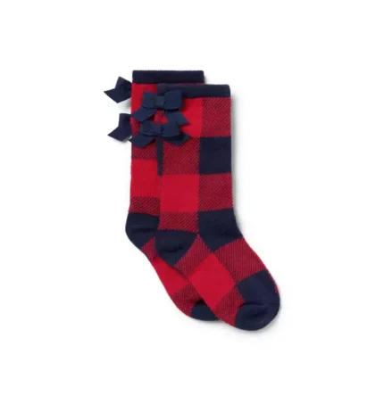 Plaid Bow Sock